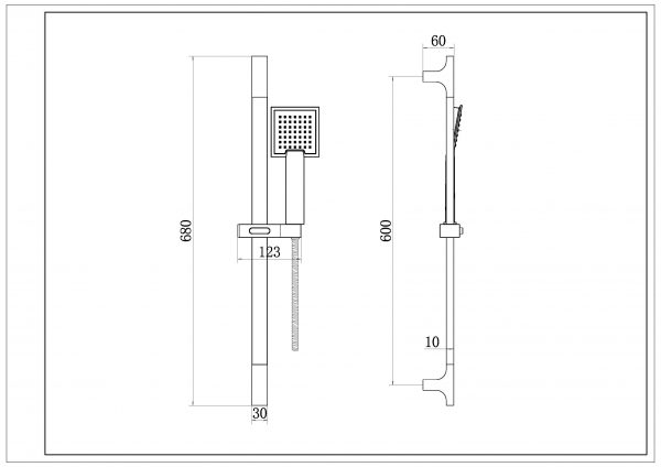 Square Sliding Rail Kit Black - Image 2