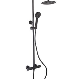 Soho Black Round Twin Shower Head Anthracite