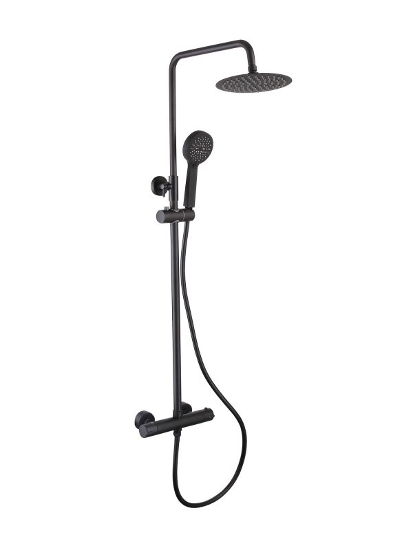 Soho Black Round Twin Shower Head Anthracite