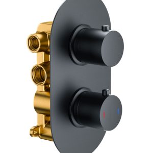 Black Dual Control Round Shower Valve (1 Outlet)