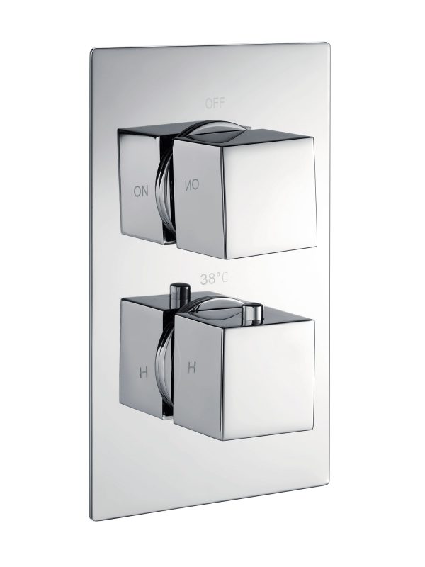 Block Push Shower Valve Square (1 Outlet)