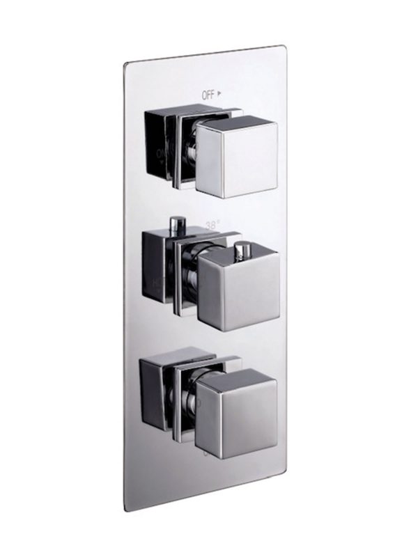 Block Push Shower Valve Square (2 Outlet)