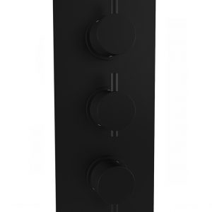 Black Triple Control Round Shower Valve (2 Outlet)