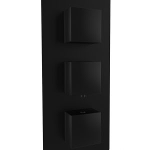 Black Triple Control Square Shower Valve (2 Outlet)