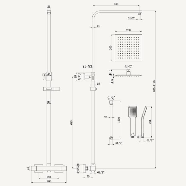 Matrix Plus Square Shower Head - Image 2
