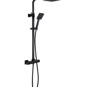 Matrix Black Square Twin Shower Head Anthracite