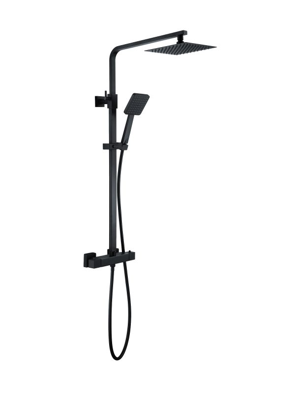 Matrix Black Square Twin Shower Head Anthracite
