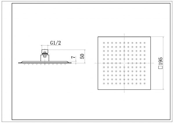 300mm Square Fixed Head - Image 2