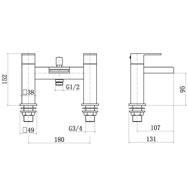 New York Bath Shower Mixer - Image 2