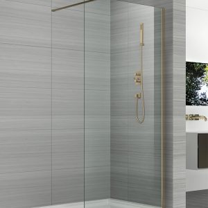 Brushed Brass 8mm Wetroom Panel