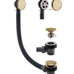 Bath Brushed Brass Click Waste and Overflow