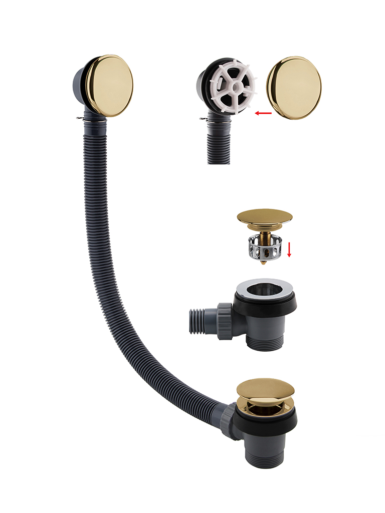 Bath Brushed Brass Click Waste and Overflow