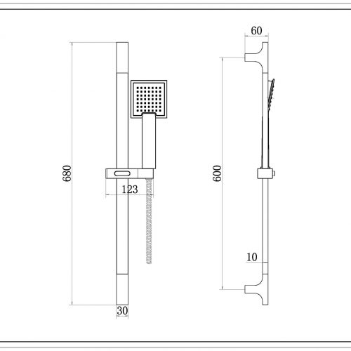 Square sliding rail kit